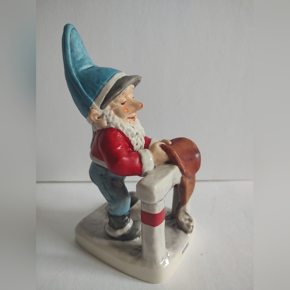 Goebel Co Boy Gnome Herbie Horseman Placing Saddle W Germany Red Blue Figurine - Picture 7 of 16
